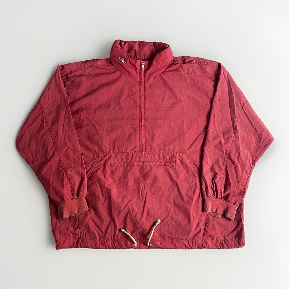 Vintage 90s Gap Windbreaker Anorak Jacket Mens Large Ginger Hidden Hood Oversize